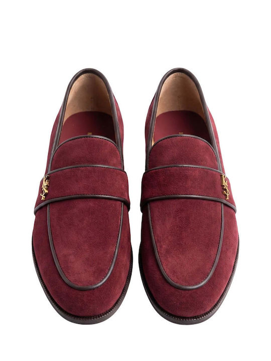 Loafers Dama de Catifea în Culoare Burgundy