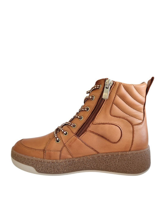 Leder Damen Stiefeletten Weiß