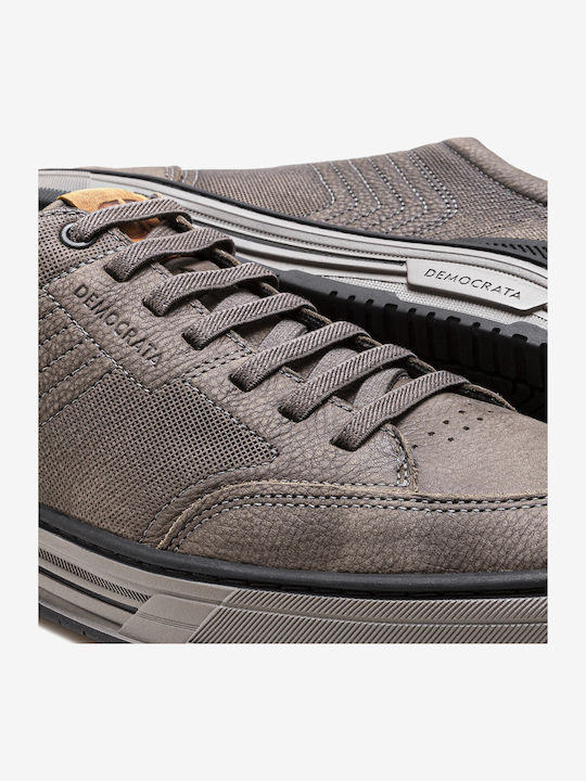 Herren Freizeitschuhe Graue Leder Casual Schuhe