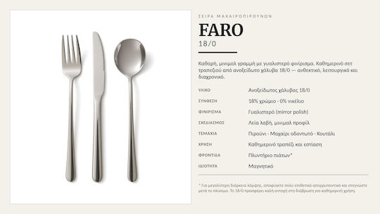 Dinox Faro Besteckset Silber 24Stück