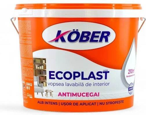 Vopsea Interioară Ecoplast Spalabilă 8.5l Durabilă Antibacteriană