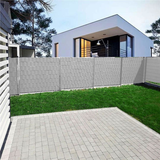 Material De Gard De Grădină Din PVC 19cm 20 Bucăți Gri