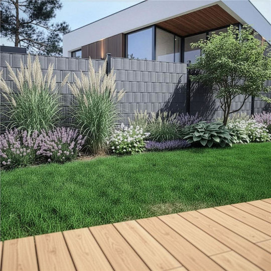 Material De Gard De Grădină Din PVC 5cm 20 Bucăți Gri