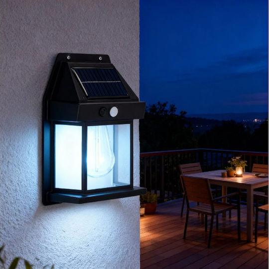Lampă Solară 1W 500lm cu Senzor de Mișcare și Fotocelul 12x17x6εκ.