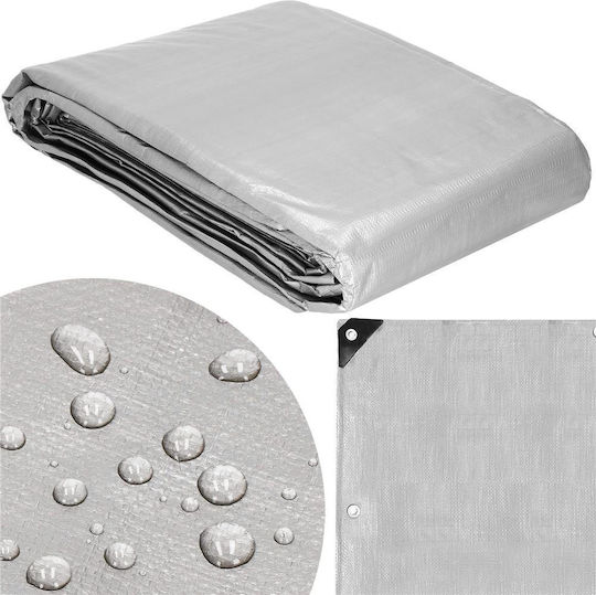 Round Waterproof Tarpaulin 210gr/m² with Diameter 2m Heavy Duty Grey