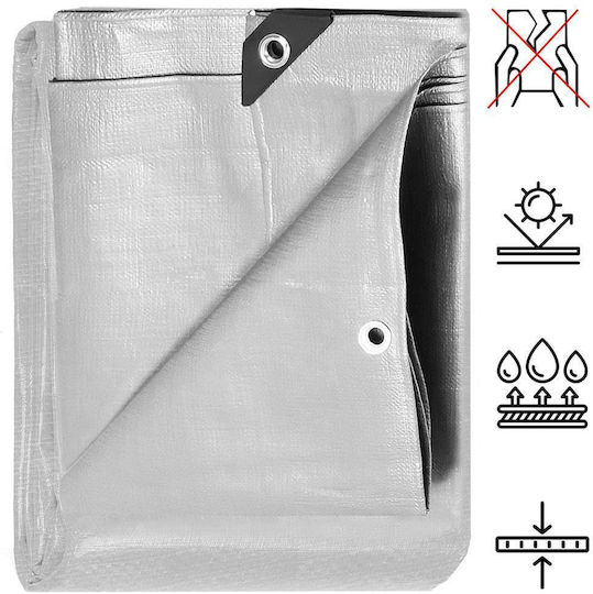 Round Waterproof Tarpaulin 210gr/m² with Diameter 2m Heavy Duty Grey