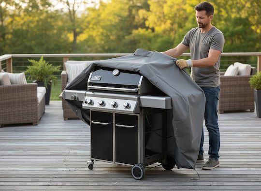 Grillabdeckung Für Grill Grau 112x55x126cm