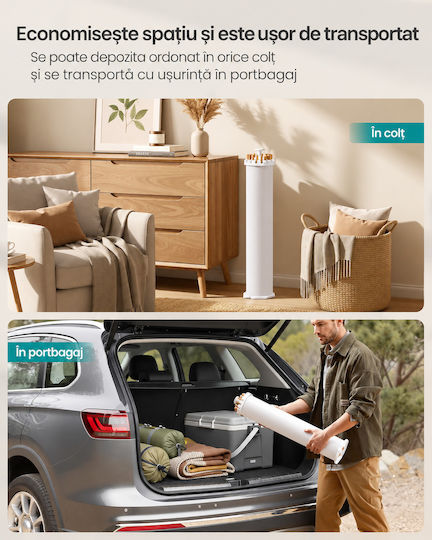Songmics Uscător de rufe pliabil de podea din lemn cu lungimea suportului de uscare a hainelor 1.22m