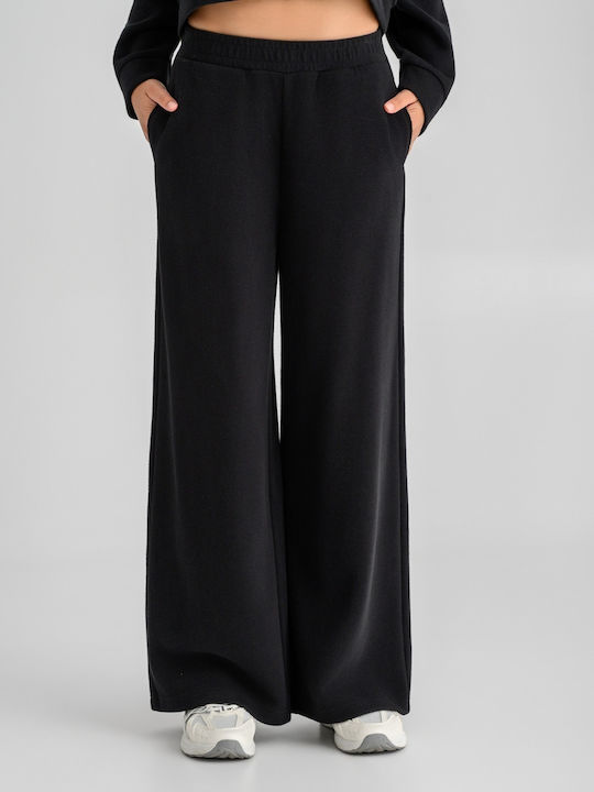 Pantaloni de trening cu pantaloni evazati Black