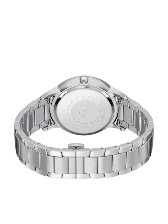Emporio Armani Мъжки часовник 43mm на батерия със сребрист стоманен браслет