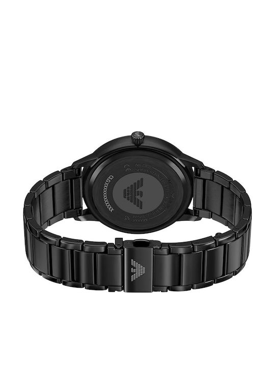Emporio Armani Ruggero Мъжки Часовник 43mm На Батерия с Черна Стоманена Браслет