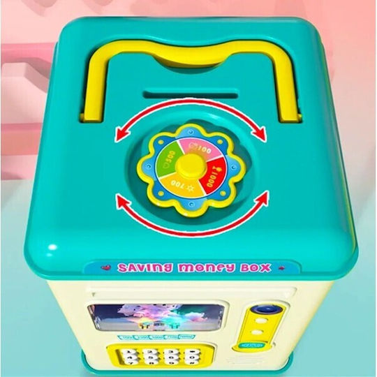 Set de Pușculițe Flippy Tip ATM Amprentă Parolă 13.5 X 11.5 X 20 Cm Albastru