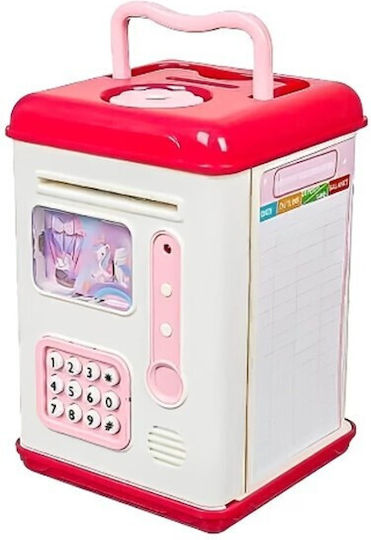 Set de Pușculițe Flippy Tip ATM Amprentă Parolă 13.5 X 11.5 X 20 Cm Roz