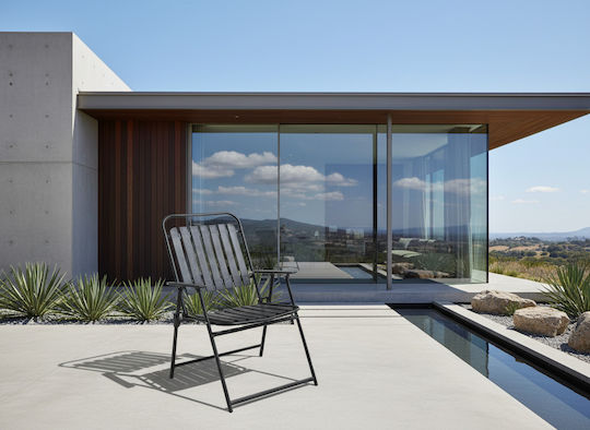 Καρέκλα Εξωτερικού Χώρου Μεταλλική Black 63x55x90εκ.