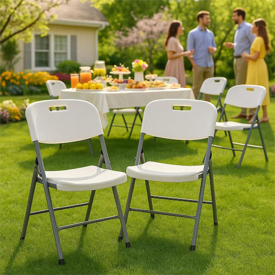 Scaun Catering Metalic Alb 46x53x86εκ.
