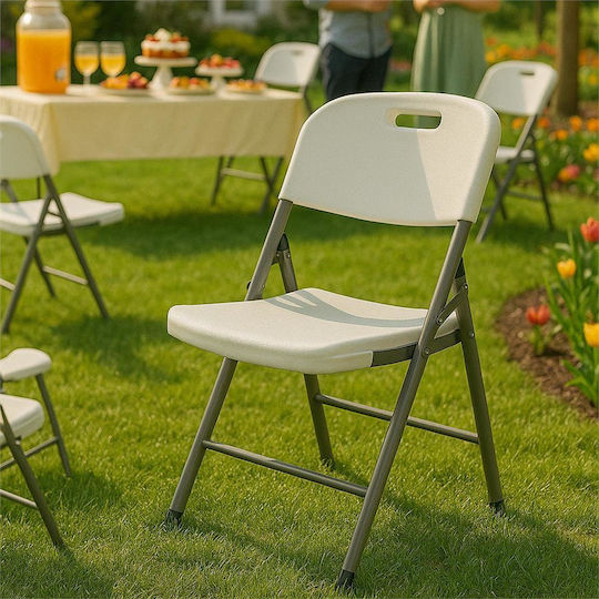 Scaun Catering Metalic Alb 46x53x86εκ.