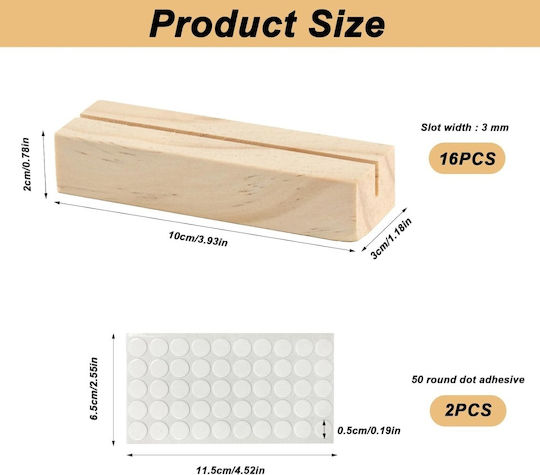 Suport De Meniu Cu Copertă Din Lemn Verde 10x3x2 Cm Set 16 Bucăți