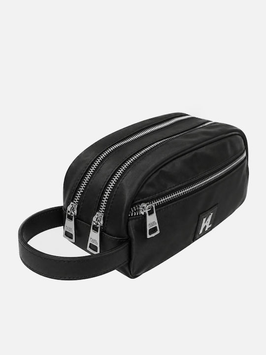 Karl Lagerfeld Herren Monogram Logo Kulturbeutel Schwarz Kl-washbag 805923-564114