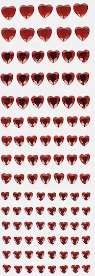 Craft Fun Decorative Transparent Crystal Heart 104 Pieces Decorative Stickers Elements