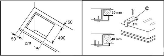 Domino Κεραμική Εστία Αυτόνομη 30x50.5εκ.