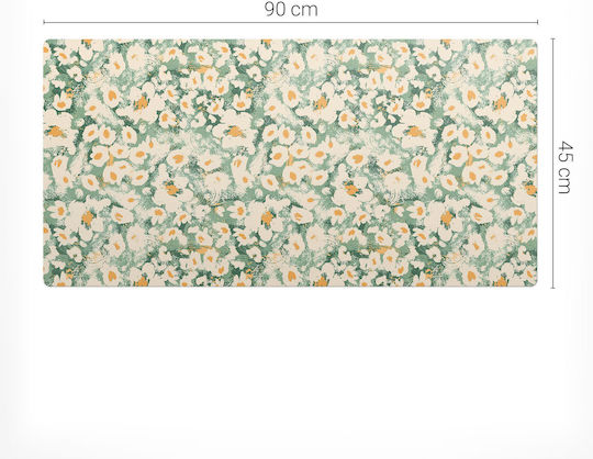 Gaming Mouse Keyboard Retro Floral Pattern 90x45 Cm