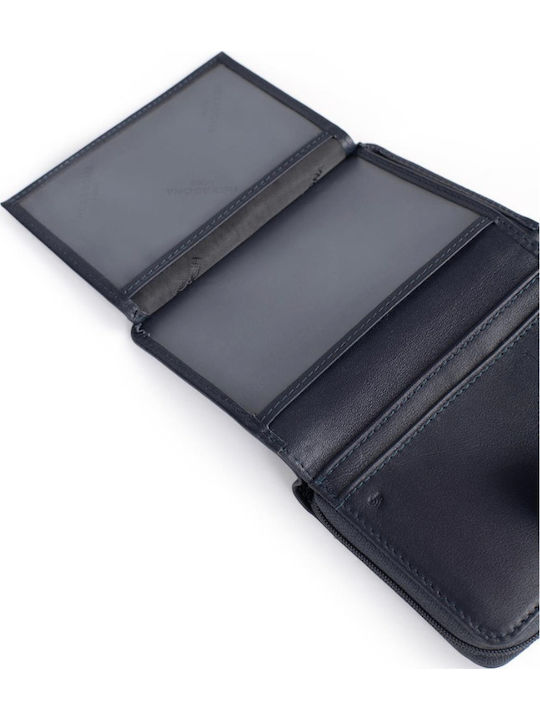 Естествена Кожа Дамски Портфейл с RFID Син