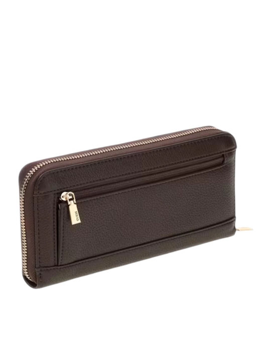 Große Stoff Damenbrieftasche Braun