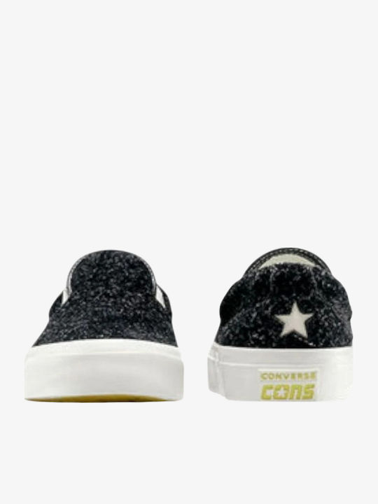 Slip-on-uri pentru bărbați din material textil negre