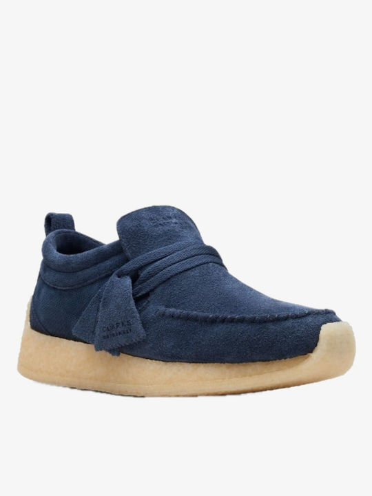 Ronnie Fieg Кожени Мъжки Мокасини в Син Цвят