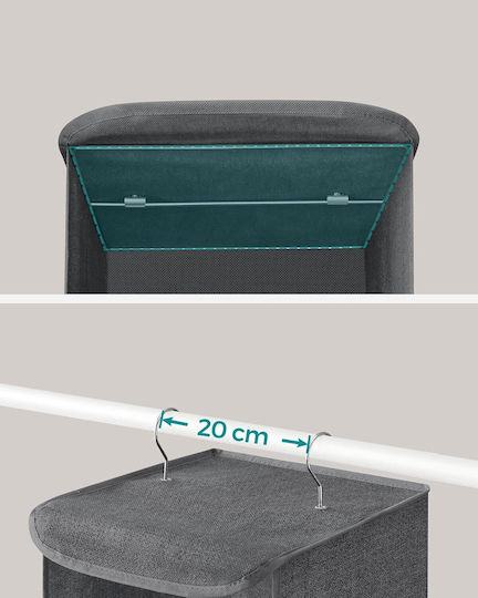 Songmics Organizator Textil Suspendat Pentru Haine, Gri, 30x30x90cm 2 Buc