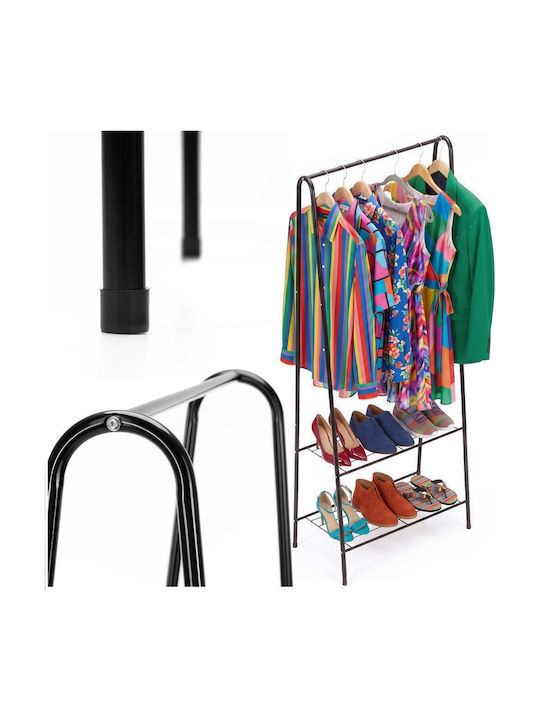 Cuier de podea din metal negru 60x34x150cm