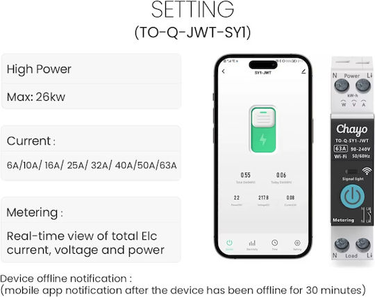 Tongou Tongou Einpolig Allgemeine Verwendung Schienenumschalter WiFi 10A