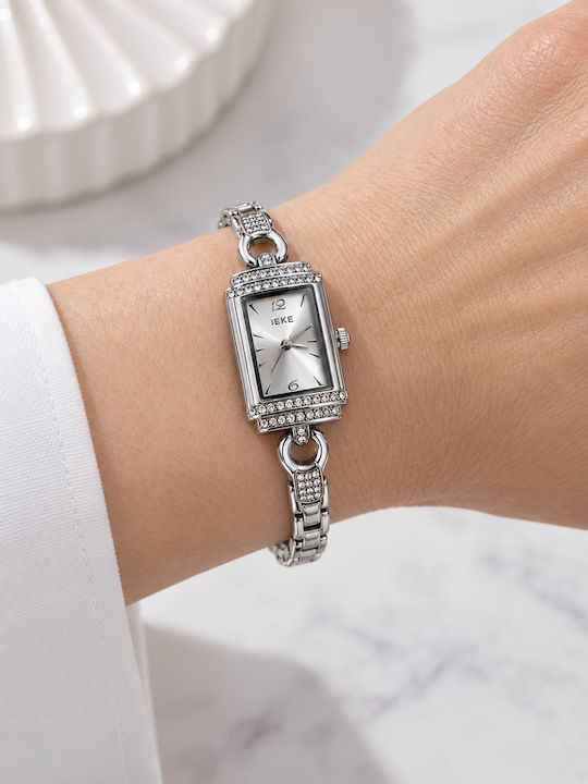 Ieke Damenuhr Batterie mit Silber Metallisch Armband Ieke Damenuhr Batterie mit Silber Metallisch Armband