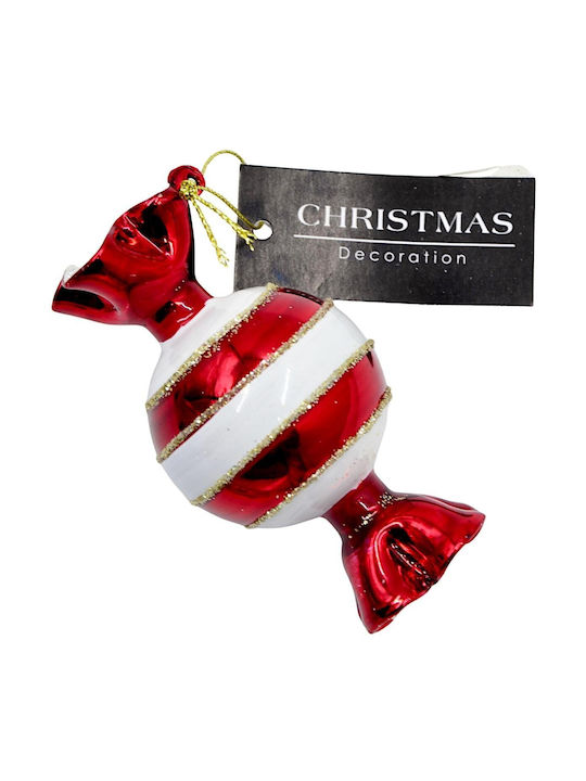 Hanging Glass Christmas Tree Ornament 10cm with Glitter Various Designs