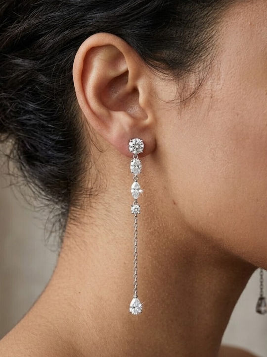 Earrings Platinum Plated Silver 925° Code Fc015977