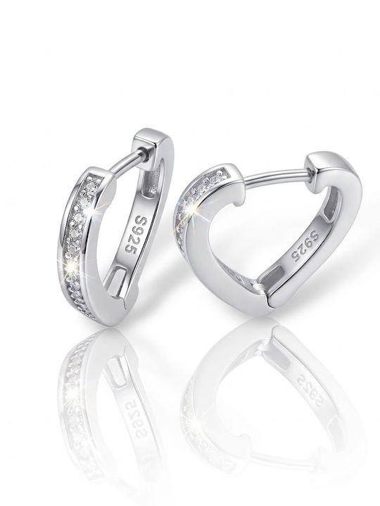 Silver Heart Hoop Earrings 925° Code Fcm002901