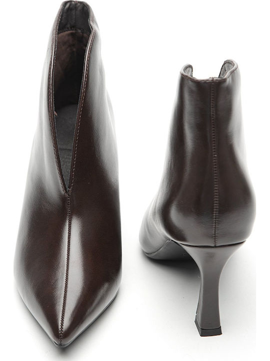Women's Ankle Boots with High Heel Brown