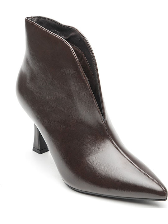 Women's Ankle Boots with High Heel Brown