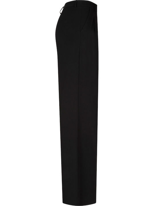 Damen Hochbund Stoffhose Schwarz