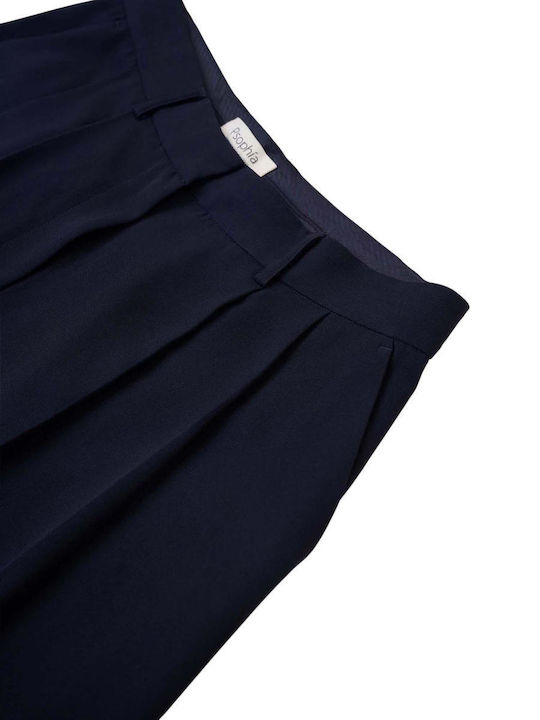 Women's Crepe Trousers Navy Blue