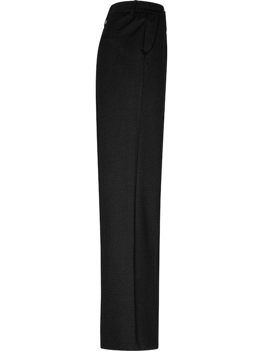 Damen Hochgeschnittenes Stoffhose Schwarz