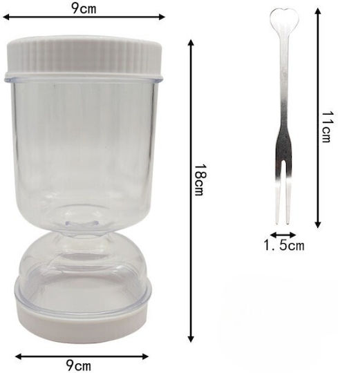 Vază Utilizare Generală Cu Capac Plastic Alb 9x9x18cm