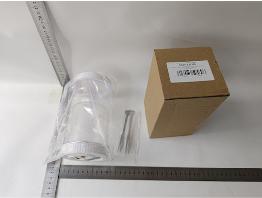 Vază Utilizare Generală Cu Capac Plastic Alb 9x9x18cm