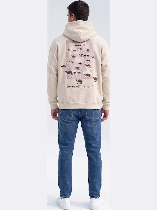 Beige Hoodie Sweatshirt