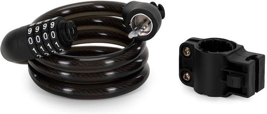 Bicycle Anti-theft Lock Metal Cable Combination Lock Frame Mount Holder 95 Cm Black