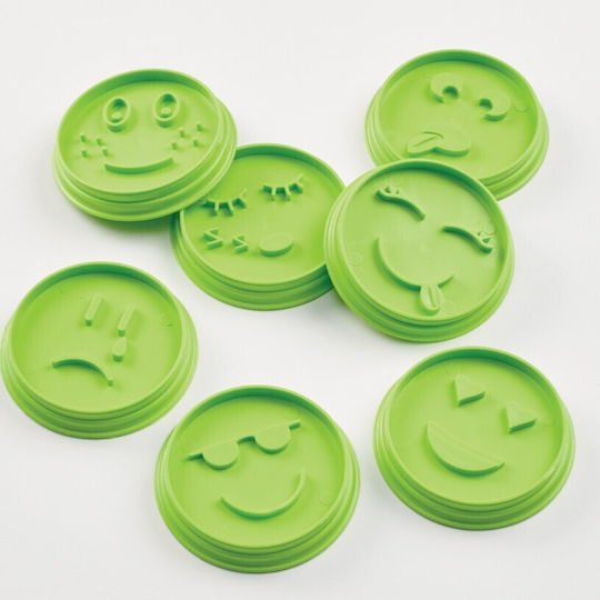 Set 7 Matrițe Pentru Tort Flippy Design Emoji Față Zâmbitoare Expresii Diferite 7.7 X 1.5 Cm Fabricate Din Pp Verde