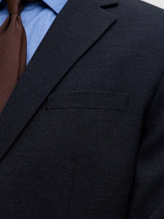 Sacou de iarnă pentru bărbați cu croială slim Dark Navy