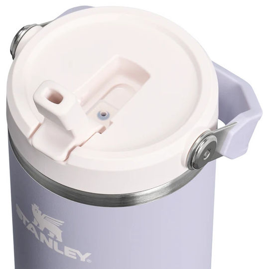 Stanley Iceflow Flip Glas Thermosflasche Rostfreier Stahl BPA-frei 890ml Lila mit Stroh und Handgriff