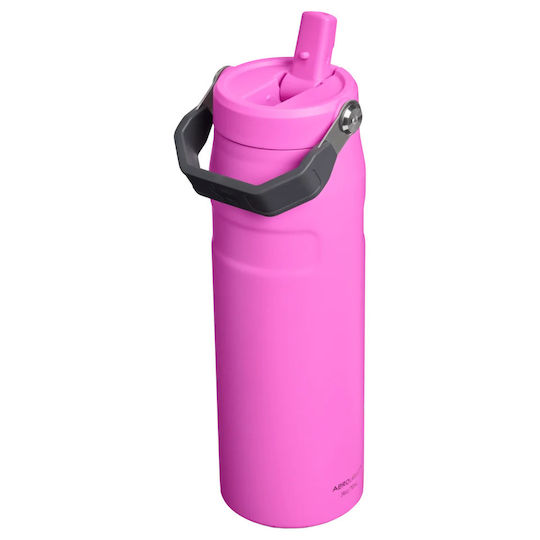 Stanley Iceflow Μπουκάλι Θερμός Ανοξείδωτο 700ml Ροζ με Καλαμάκι