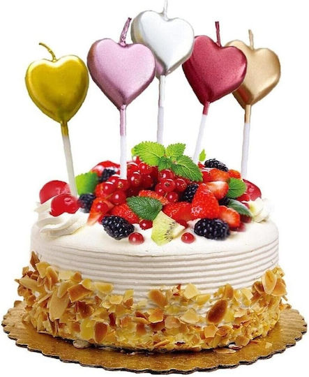 Cake Candle Flippy Heart Model Party 8.5 X 3 Cm Blue